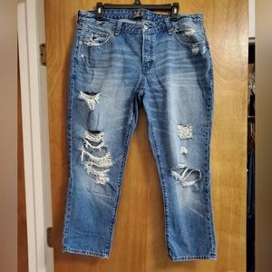 Abercrombie & Fitch Cropped "Destroyed" Jeans Sz 14